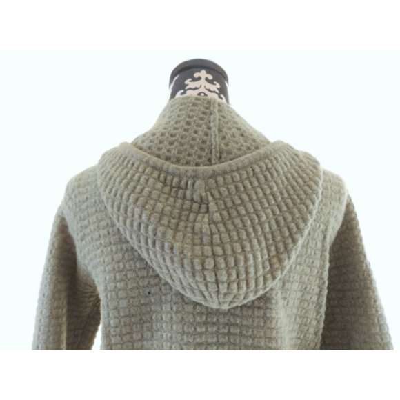 SKYR Women's Light Green Waffle Knit Full Zip Sweater Jacket Hoodie Size Medium - Picture 4 of 9